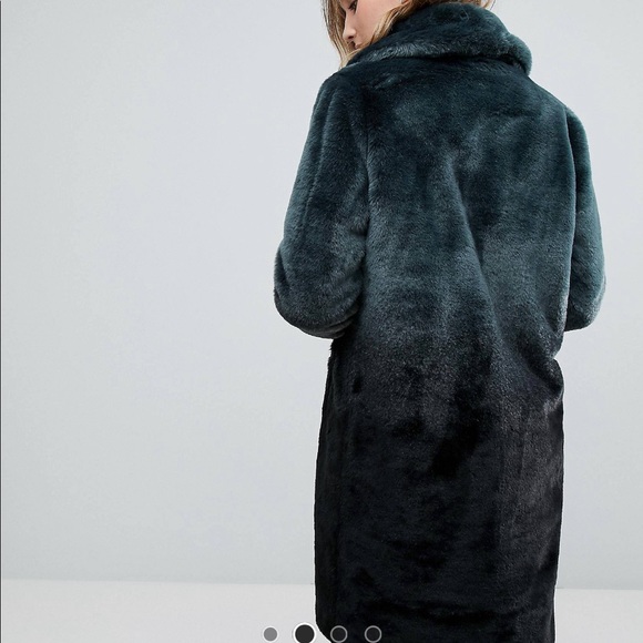 Urbancode Longline Coat In Ombre Faux 